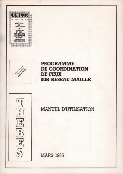 Programme de coordination de feux sur réseau maillée. Manuel d'utilisation - Collectif