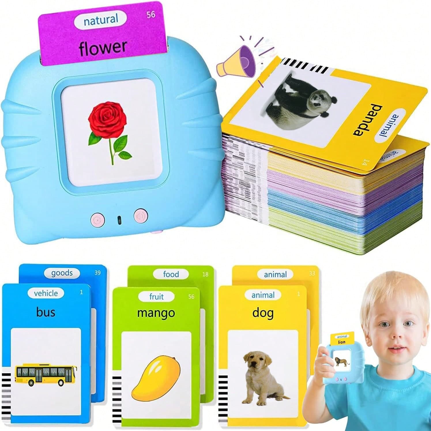Cartes éducatives parlantes Jouets éducatifs précoces Apprendre l'anglais, cartes parlantes, exercices de prononciation, jouets éducatifs